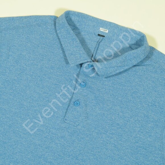 Lululemon Evolution Polo Shirt Mens XL Blue Pique Mesh Short Sleeve - Picture 1 of 5